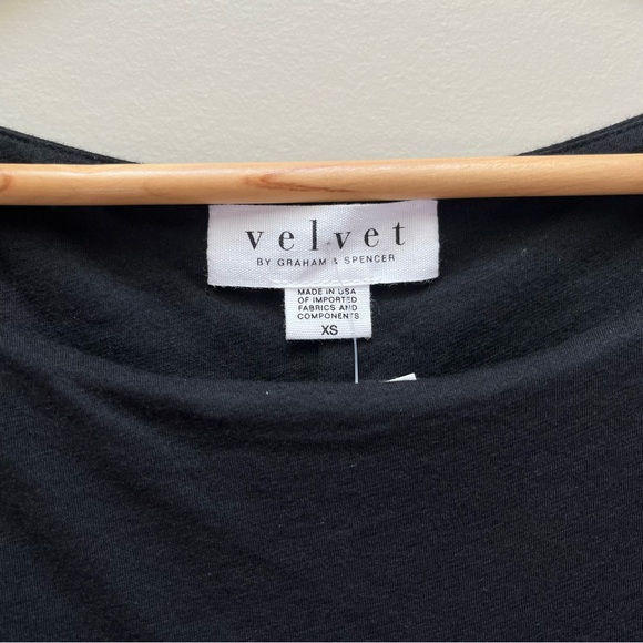 Velvet by Graham & Spencer Ruched Black Dress, Size XS - Picture 2 of 7